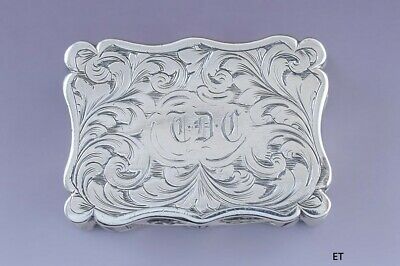 1852 Nice Antique English Victorian Sterling Silver Vinaigrette / Scent Box